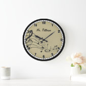 Tan Muzieknoten aangepaste grote klok (Huis)