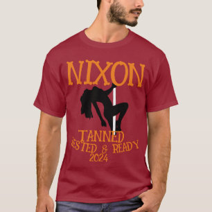 Tan ned Uitgerust & Bereid NIXON 2024 President T-shirt