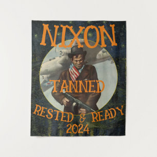 Tan ned Uitgerust & Bereid NIXON 2024 President Wandkleed
