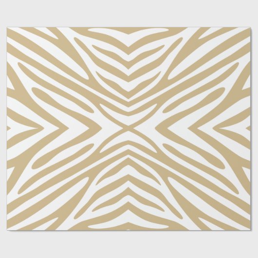 Tan Neutraal Zebra Cadeaupapier (Vlak)