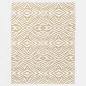 Tan Neutraal Zebra Fleece Deken (Voorkant)