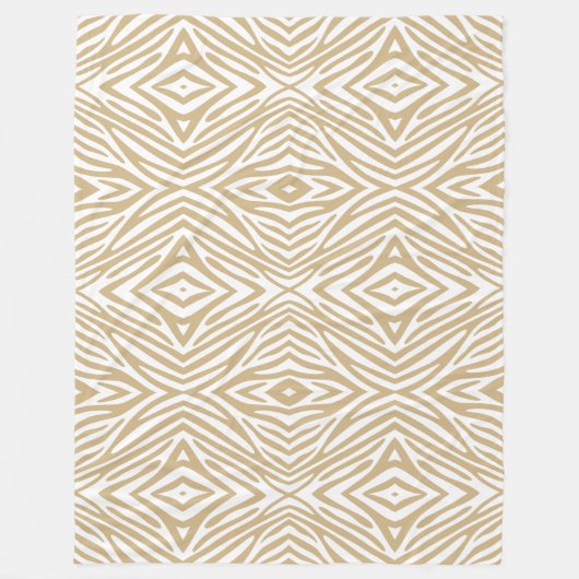 Tan Neutraal Zebra Fleece Deken (Voorkant)