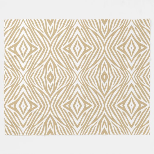 Tan Neutraal Zebra Fleece Deken (Voorkant (Horizontaal))