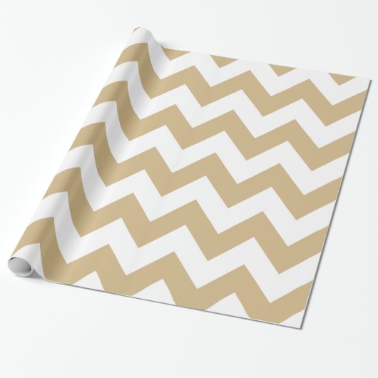 Tan Neutral Chevrons Cadeaupapier (Uitgerold)