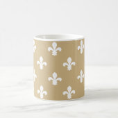 Tan Neutral Fleur de Lys Koffiemok (Center)