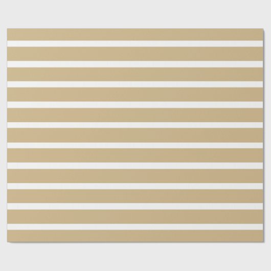 Tan Neutrale Stripes Cadeaupapier (Vlak)