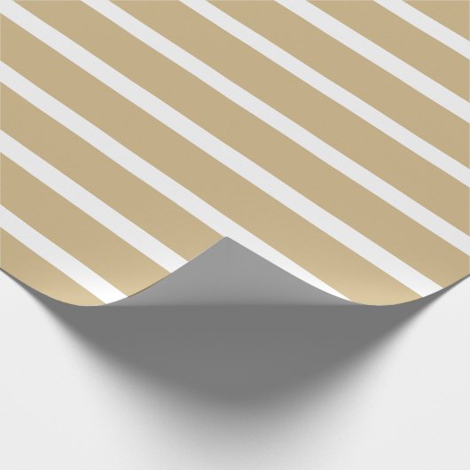 Tan Neutrale Stripes Cadeaupapier (Hoek)