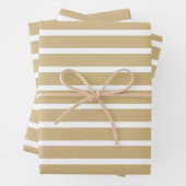 Tan Neutrale Stripes Inpakpapier Vel (In situ)