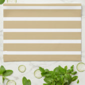 Tan Neutrale Stripes Theedoek (Gevouwen)