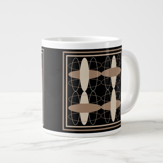 Tan op zwart grote koffiekop (Voorkant rechts)