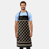 Tan op zwart schort (Gedragen)