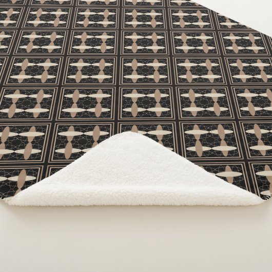 Tan op zwart sherpa deken (3/4)