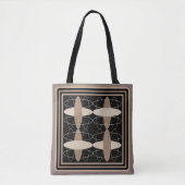 Tan op zwart tote bag (Voorkant)