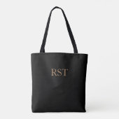 Tan op zwart tote bag (Achterkant)