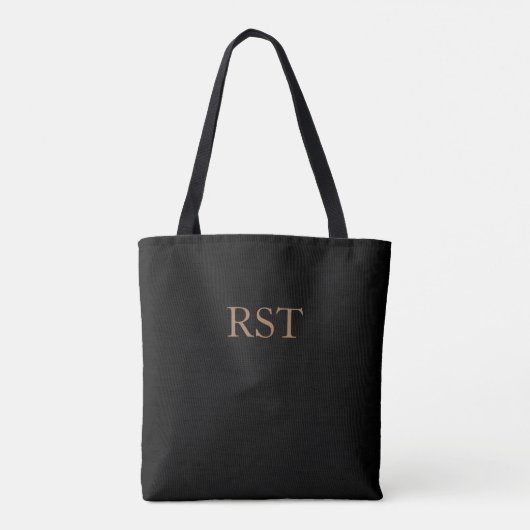 Tan op zwart tote bag (Achterkant)