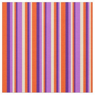 Tan, Orchid, Indigo en Red Colored Pattern Stof
