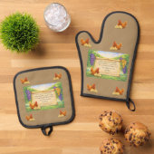 Tan Ovenwant en pannenlapper set met Bijbeltekst (Top down)