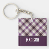 Tan & Paarse Plaid Sleutelhanger (Voorkant)