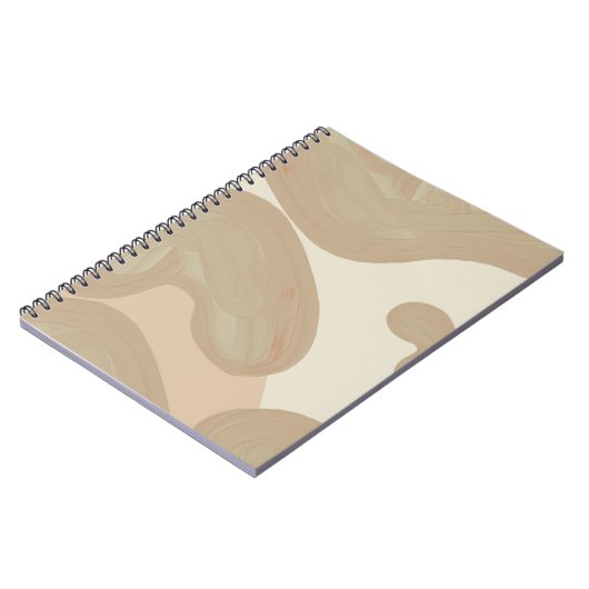 Tan Paint Lines Notebook – Minimalist Chic Notitieboek (Linkerzijde)