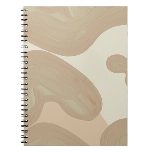 Tan Paint Lines Notebook – Minimalist Chic Notitieboek (Voorkant)