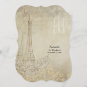 Tan Paris Parisian Rehearsal Dinner Kaart (Voorkant / Achterkant)