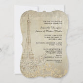 Tan  Paris Parisian Stylish Vrijgezellenfeest Kaart (Achterkant)