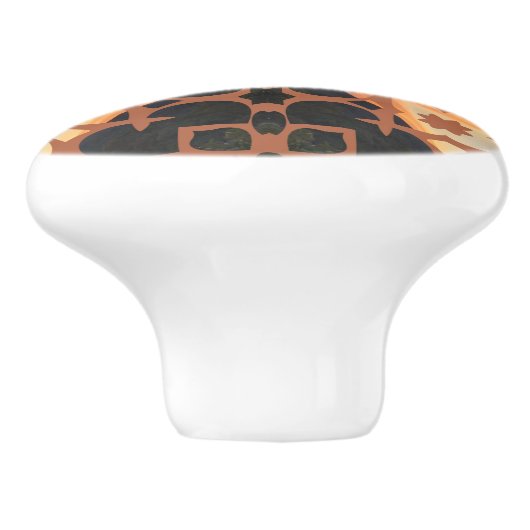 Tan Pattern Drawer Pull Keramische Knop (Zijkant)