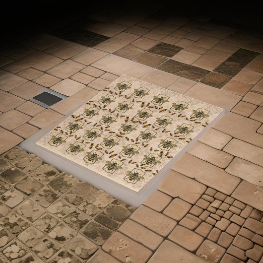 Tan Pattern HoneyBee Design | Keramische tegel Tegeltje