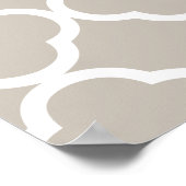 Tan Peach roze Quatrefoil Monogram Poster (Hoek)