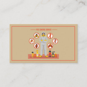 Tan Pest Control Exterminator Service Visitekaartje