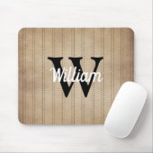 Tan  Pinstripe Retro Zwart Monogram Muismat (Met muis)