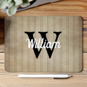 Tan  Pinstripe Retro Zwart Monogram Muismat