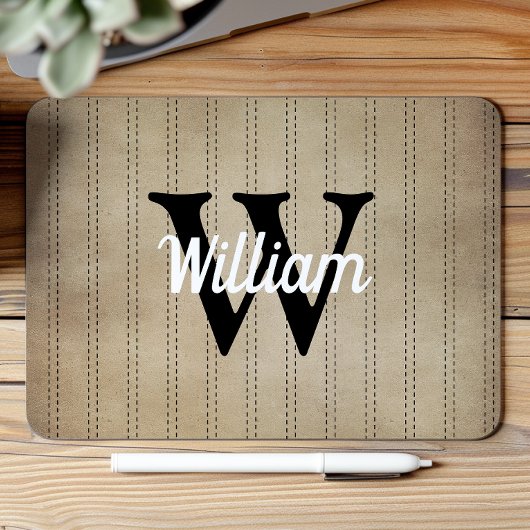 Tan  Pinstripe Retro Zwart Monogram Muismat