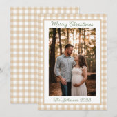 Tan Plaid Kerst Kaart (Voorkant / Achterkant)