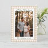 Tan Plaid Kerst Kaart (Staand voorkant)