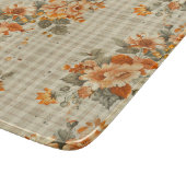 TAN PLAID MET ORANJE HERFST HERFSTBLOEMEN SNIJPLANK (Hoek)