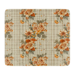 TAN PLAID MET ORANJE HERFST HERFSTBLOEMEN SNIJPLANK