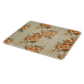 TAN PLAID MET ORANJE HERFST HERFSTBLOEMEN SNIJPLANK (Hoek)