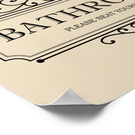 Tan Please Seat Yourself Funny  Bathroom Poster (Hoek)