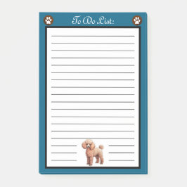Tan poedel hond om te doen lijst post-it® notes