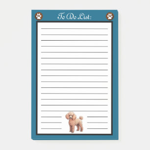 Tan poedel hond om te doen lijst post-it® notes