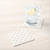 Tan polka-punten kartonnen onderzetters (Insitu)