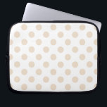 Tan polka-punten laptop sleeve<br><div class="desc">Tan polka-punten op witte achtergrond</div>