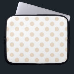 Tan polka-punten laptop sleeve<br><div class="desc">Tan polka-punten op witte achtergrond</div>