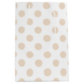 Tan polka-punten medium cadeauzakje (Voorkant)