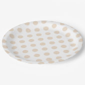Tan polka-punten papieren bordje (Gekanteld)