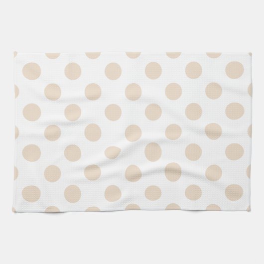 Tan polka-punten theedoek (Horizontaal)