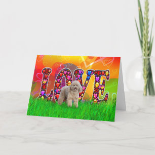 Tan Poodle Dog Valentijn Card Kaart