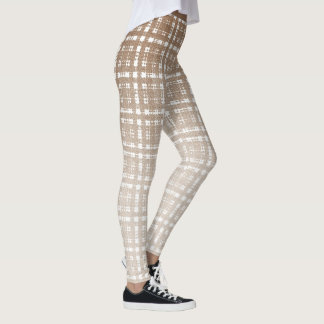 Tan Preppy Glen Check Pset Mode Leggings