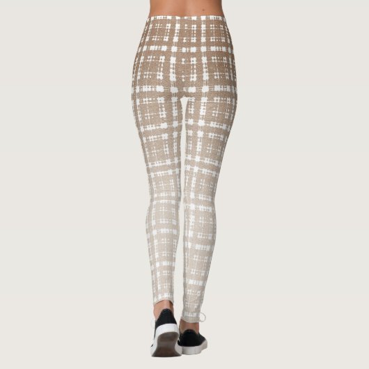 Tan Preppy Glen Check Pset Mode Leggings (Achterkant)